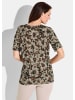 GOLDNER Kurzgröße:  Blusenshirt mit Blumen-Animal-Muster in beige / braun / gemustert