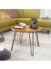 KADIMA DESIGN Couchtisch | Sheesham, Haarnadel-Design, Retro, Rund