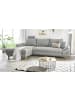 Furn.Design Ecksofa hellgrau Struktur-Stoff, Sofa mit Bettfunktion und Stauraum 284 cm