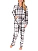 NORMANN Flanell Pyjama Schlafanzug Karodesign - 39044 in grau