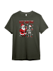 PAULGOS Herren T-Shirt, Totenkopf Weihnachten in Olive