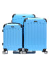 Cheffinger Reisekoffer Koffer 3 tlg Hartschale Trolley Set in Skyblue