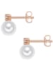 Valero Pearls Ohrstecker Sterling Silber roségold Süßwasser Zuchtperle weiß Zirkonia weiß in roségold