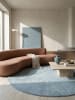 KADIMA DESIGN Teppich rund Uni rutschhemmend weich wohnlich Wohnzimmer Schlafzimmer in Blau