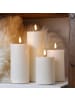 Deluxe Homeart 4er Set LED Kerzen MIA Echtwachs Deluxe 4 Größen mit Batterien Fernb. In creme