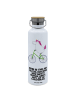 Mr. & Mrs. Panda Trinkflasche Einhorn Radfahrer mit Spruch in Weiß