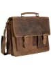 Greenburry Vintage Aktentasche Leder 40 cm Laptopfach braun