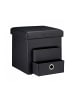 relaxdays Sitzhocker in Schwarz - (B)38 x (H)38 x (T)38 cm