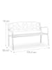 relaxdays Gartenbank in Weiß - (B)124,5 x (H)78 x (T)58 cm