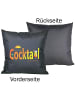 JACK 1x Outdoor Kissenhülle Motiv 50x50cm Cocktail in Anthrazit/Orange