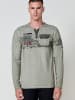 KOROSHI Langarm-T-Shirt in khaki