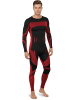 normani 2 x Thermooberteil Langarm Shirt Skiunterwäsche für Herren in Schwarz/Rot