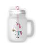 Mr. & Mrs. Panda Trinkglas mit Deckel Einhorn Muffin ohne Spruch in Transparent