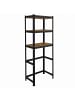 relaxdays Waschmaschinenregal in Schwarz/ Braun - (B)70 x (H)180 x (T)40 cm