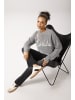 Aniston CASUAL Strickpullover in hellgraumeliert-wollweiß-apricot