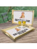 Mr. & Mrs. Panda Holz Tablett Otter Blumenstrauß mit Spruch in Grau Pastell