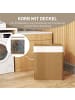 HOMCOM Wäschekorb-52L x 32B x 63H cm-Braun