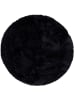 Pergamon Hochflor Shaggy Teppich Fluffy Rund in Schwarz