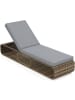 COSTWAY Sonnenliege Gartenliege Polyrattan mit Auflage in Grau