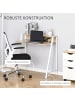 HOMCOM Schreibtisch-84L x 45B x 85H cm-Weiß+Eiche