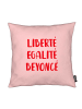 Juniqe Kissen "Liberté Egalité Beyoncé" in Rosa