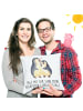 Mr. & Mrs. Panda 40 x 40 Kissen Pinguin umarmen mit Spruch in Weiß