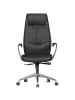 FineBuy Bürostuhl in Schwarz / Leder / 67x58x125