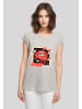 F4NT4STIC T-Shirt Lips like sugar retro Valentinstag in grau meliert