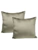 2er Set Teddy Flausch Kissen 50x50cm in Taupe