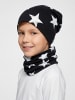 TupTam Unisex Kinder Beanie Mütze Schlauchschal Set in schwarz/weiß