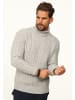 DAILY COTTON Strickpullover - als Grobstrick Pulli mit Zopfmuster für Herren in Grey