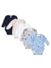 TupTam Jungen Baby Body Langarm 5er Pack in beige/blau