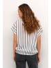Kaffe Kurzarm-Bluse KAbeathe Loose fit in Chalk/Black Stripe