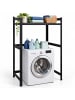 relaxdays Waschmaschinenregal in Schwarz - (B)90 x (H)120 x (T)60 cm