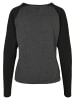 Urban Classics Urban Classics Damen Ladies Contrast Raglan Longsleeve in charcoal/black