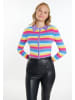 myMo Damen Cropped Strickjacke in Violett Mehrfarbig