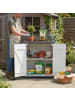 relaxdays Pflanztisch in Weiß/ Grau - (B)75 x (H)90 x (T)40 cm