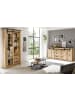 Furn.Design Vitrine Used Wood hell, anthrazit, Vitrinenschrank mit Schiebetür