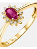Diamant L'éternel Ring aus 375 Gelbgold mit 0.31 Karat Diamant mit Rubin
