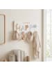 relaxdays Kindergarderobe "Tiere" in Weiß/ Orange - (B)40 x (H)20 x (T)5,5 cm