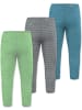 Normani Outdoor Sports 3er Pack Baby Merino Unterhose mit Füßen in Blau/Grau/Grün
