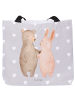 Mr. & Mrs. Panda Strandtasche Bär und Hase Umarmen ohne Spruch in Grau Pastell