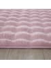 KADIMA DESIGN Teppich Waschbar Hochflor Uni Polyester Wohnzimmer in Rosa