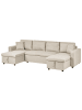 Beliani Ecksofa SOMMEN in Beige/Braun - (W) 287 x (H) 86 x (L) 147 cm