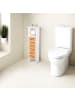 relaxdays Toilettenpapierhalter in Weiß/ Natur - (B)21 x (H)78 x (T)17 cm