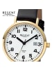 Regent Armbanduhr-Analog schwarz mittel (ca. 31,3mm) Regent Lederarmband