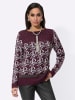 creation L Jacquard-Pullover in burgund-graphit-gemustert