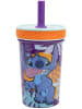 Disney Kippsicherer, rutschfester Plastikbecher mit Strohhalm 370 ml