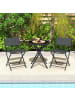 COSTWAY 3 tlg. Bistroset mit 2 Stühle in Schwarz