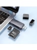 HOCO Speicherkartenleser 2in1 USB A+Typ C 3.0 grau in Grau